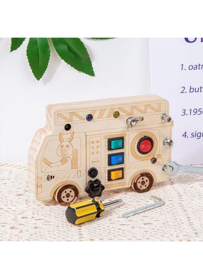 Wooden Children's Educational Switch Power Led Light Busy Board Busy Light Button Early Education Educational Toys