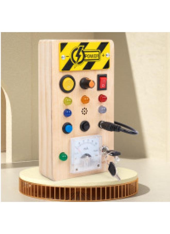 Wooden Children's Educational Switch Power Led Light Busy Board Busy Light Button Early Education Educational Toys