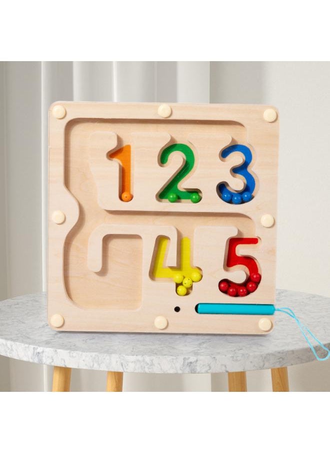 New Children's Wooden Color Classification Magnetic Counting Bead Shifting Magnetic Pen Early Education Educational Toys