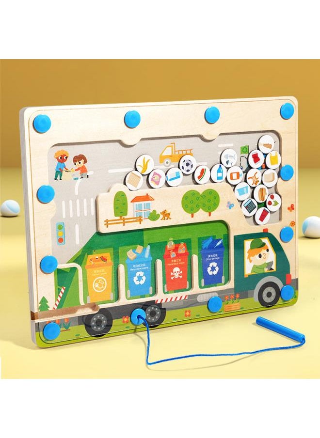 New Children's Wooden Color Classification Magnetic Counting Bead Shifting Magnetic Pen Early Education Educational Toys