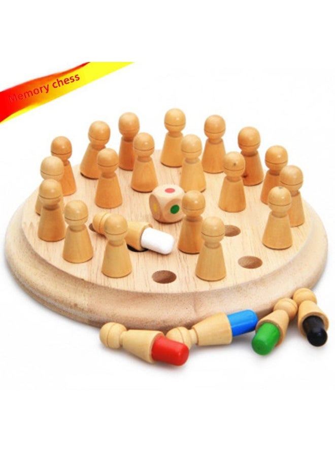 Wooden Memory Chess Children's Educational Parent-Child Interactive Desktop Game Observation, Mindfulness, Memory Training Toys-Color:Small Memory Chess