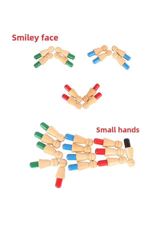 Wooden Memory Chess Children's Educational Parent-Child Interactive Desktop Game Observation, Mindfulness, Memory Training Toys-Color:Small Memory Chess