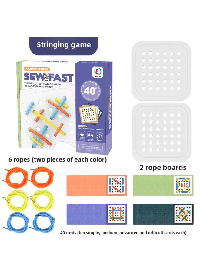 Children's Fine Motor Skills Training Button Hole String Threading Board Educational Toys For Toddlers Intelligence Development-Color: Puzzle Threading Game