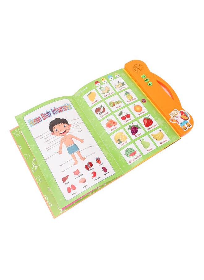 Kids English Sound Book 11 Educational Topics Clear Pictures Interactive Electronic Learning for Children Orange