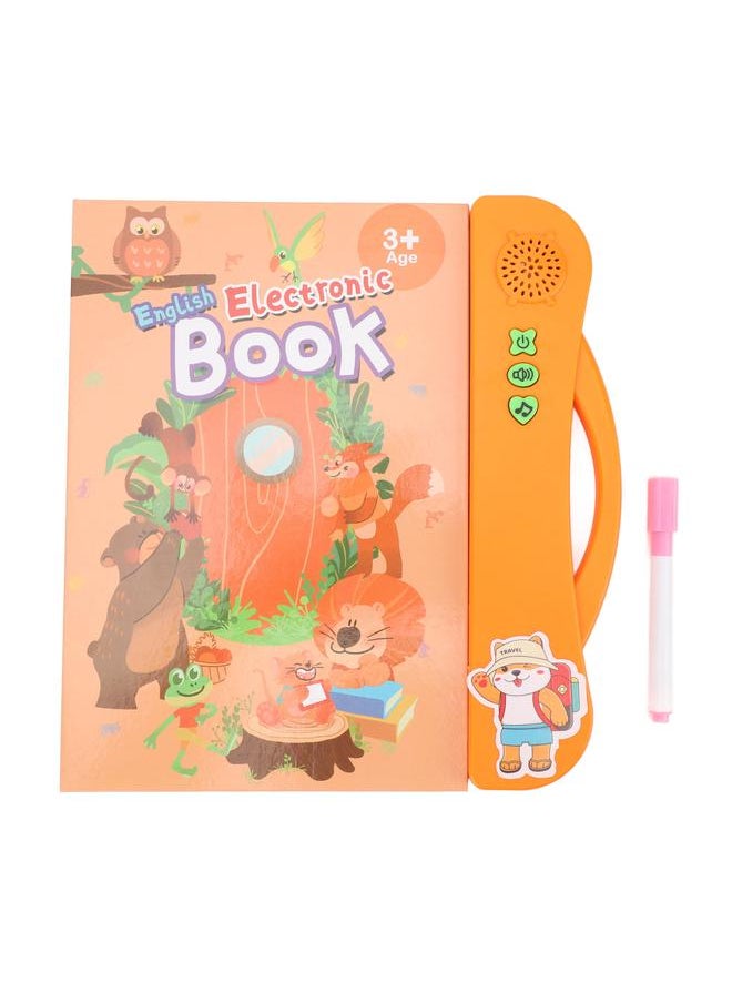 Kids English Sound Book 11 Educational Topics Clear Pictures Interactive Electronic Learning for Children Orange