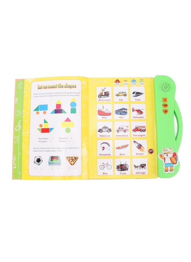 Kids English Sound Book 11 Educational Topics Clear Pictures Interactive Electronic Learning for Children Green