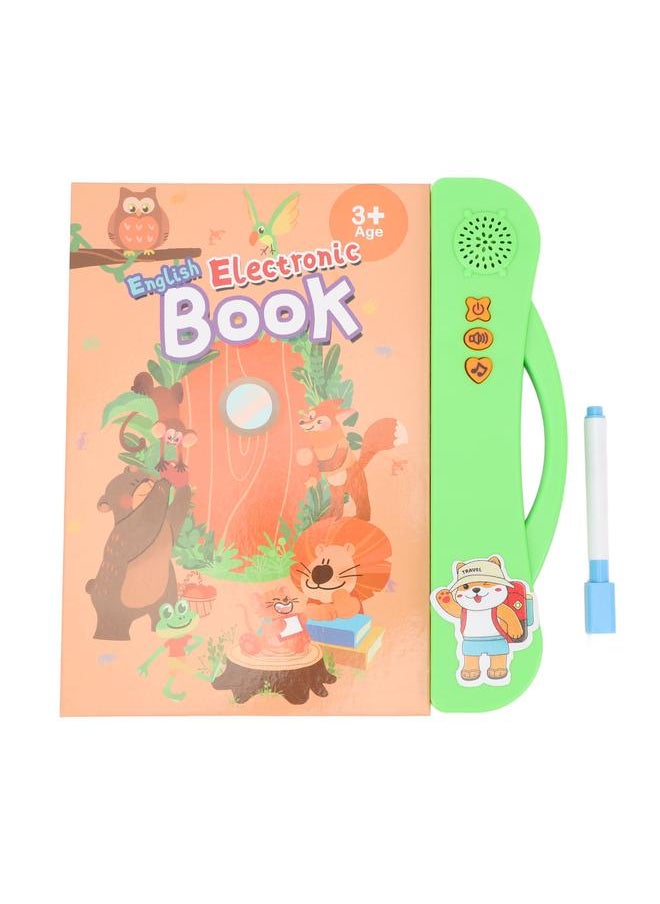 Kids English Sound Book 11 Educational Topics Clear Pictures Interactive Electronic Learning for Children Green