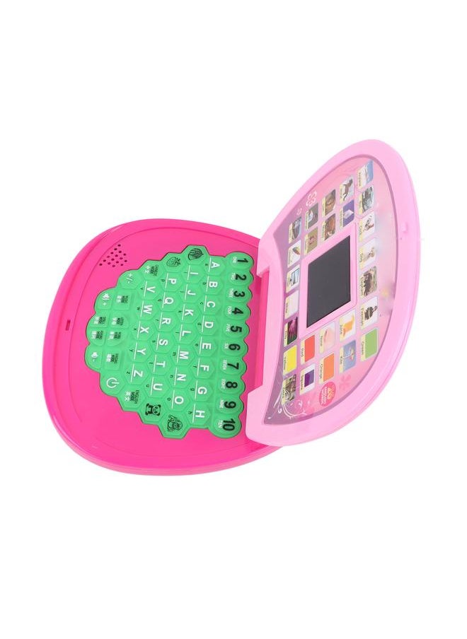 Kids Laptop Educational Learning LED Screen Portable Handle Computer Toy for Children Pink