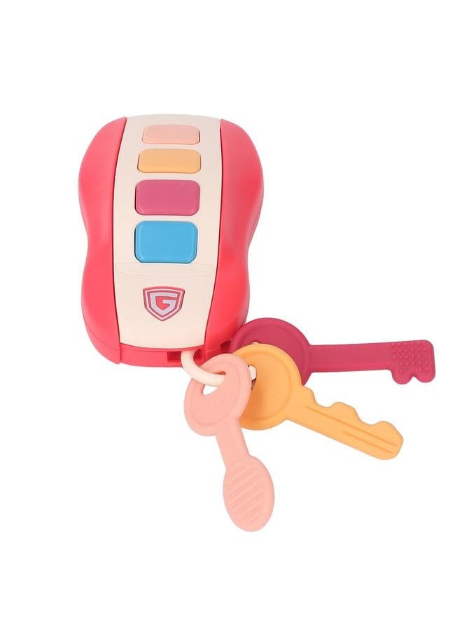 Kids Simulated Car Keys Cool Sound Music Improve Creativity Early Educational Remote Key Toy Red