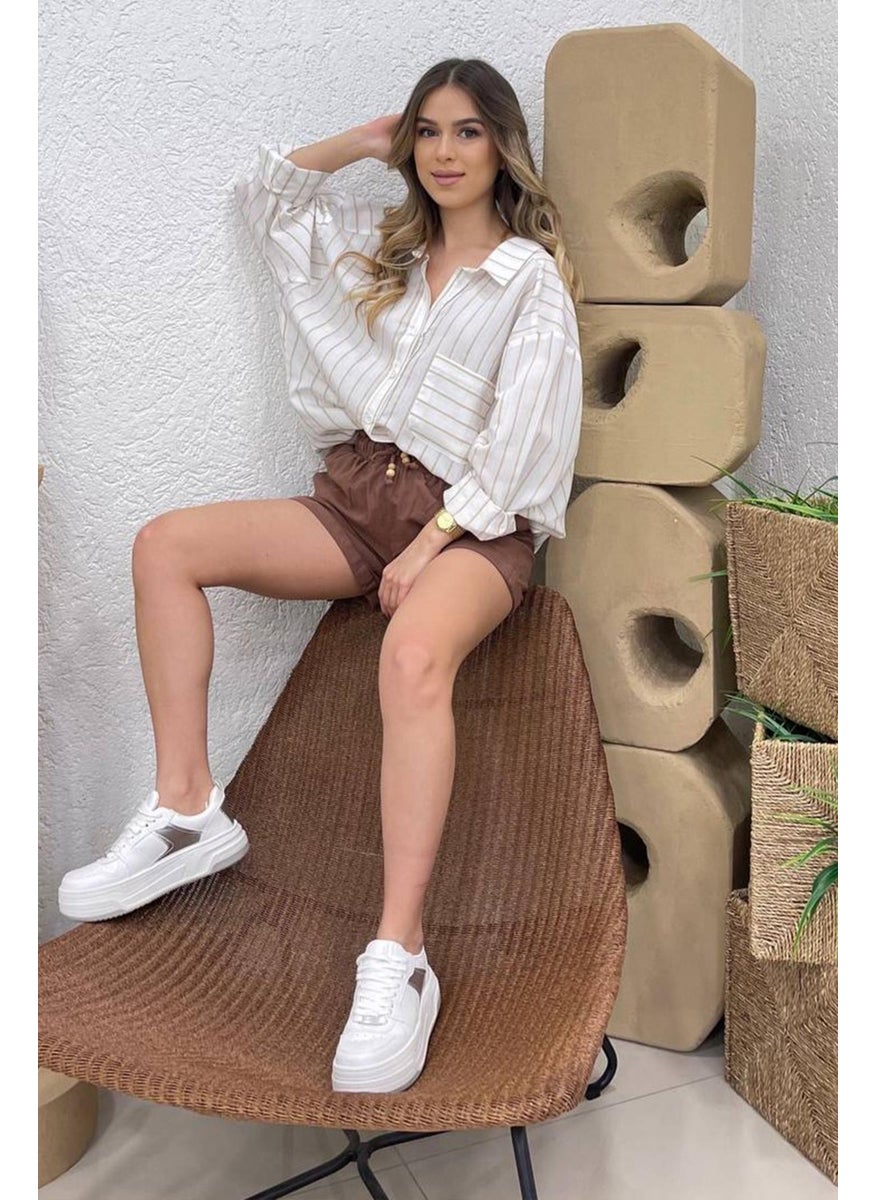 Women's Biscuit Striped Oversize Shirt