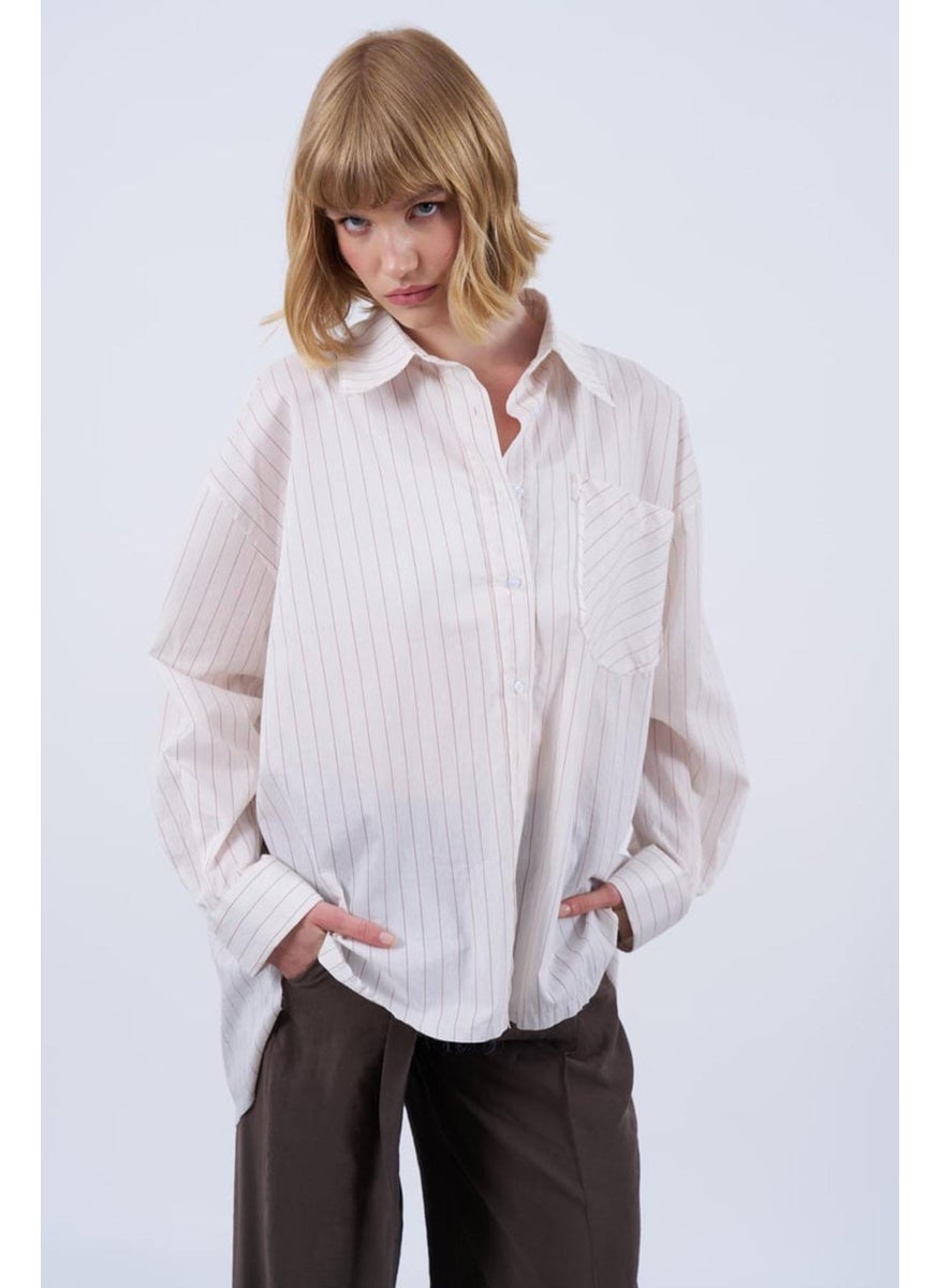 Women's Brown Striped Shirt
