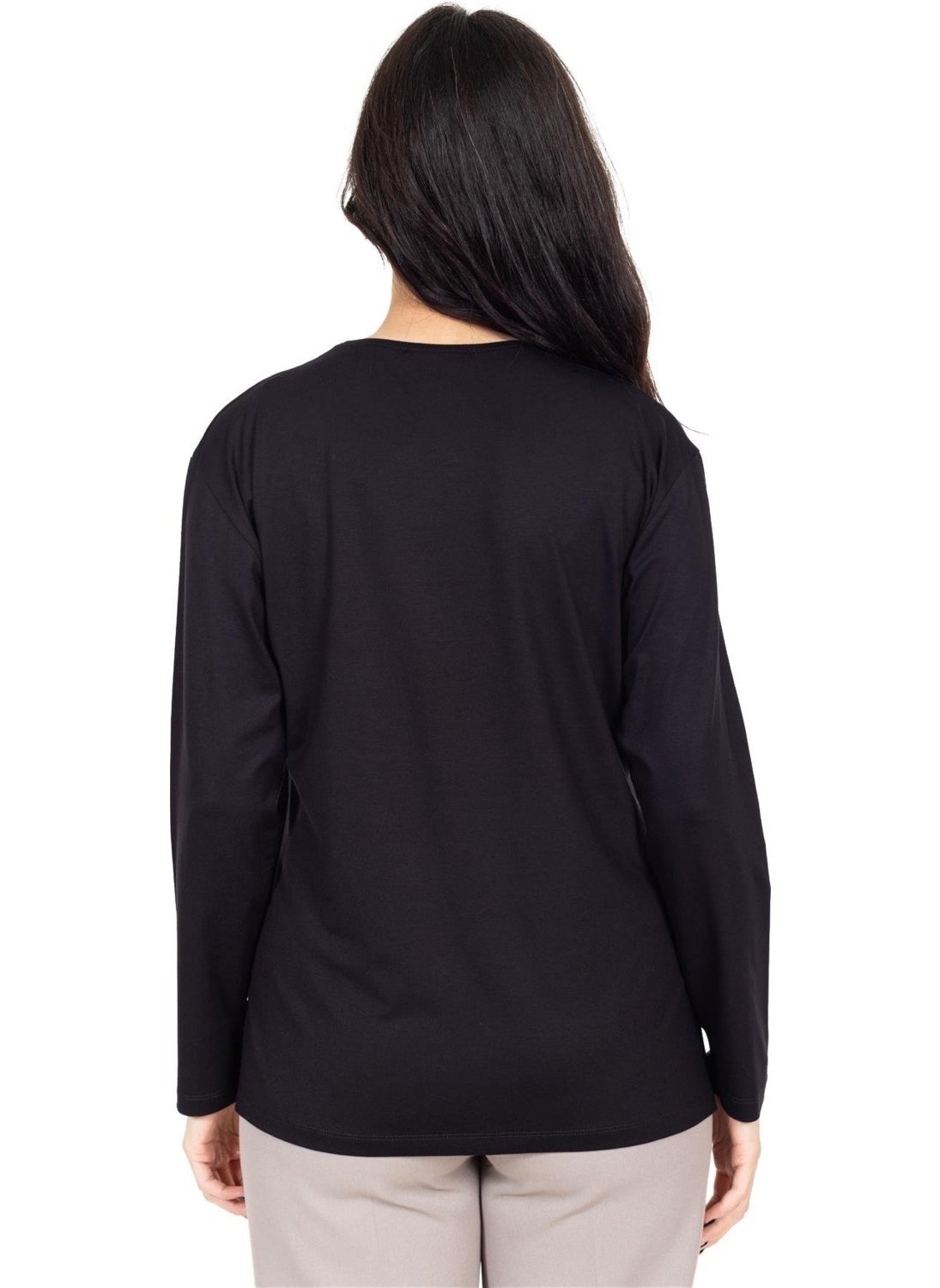 New Season Women Middle Age and Above Viscose Cross Stitch Embroidered Luxury Mother's Combed Cotton Blouse 24312