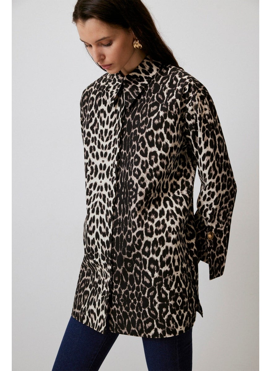 Wide Cuffed Patterned Shirt