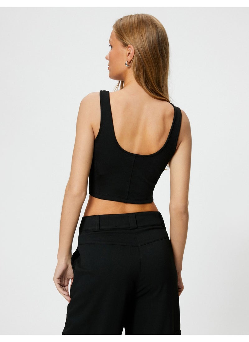 Cotton Crop Tank Top U Neck Strap