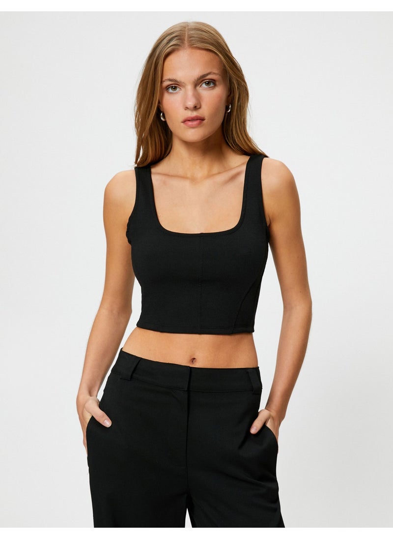 Cotton Crop Tank Top U Neck Strap