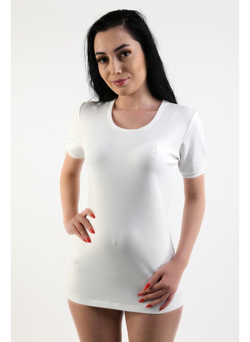 15069 Women's White Short Sleeve Thermal Underwear
