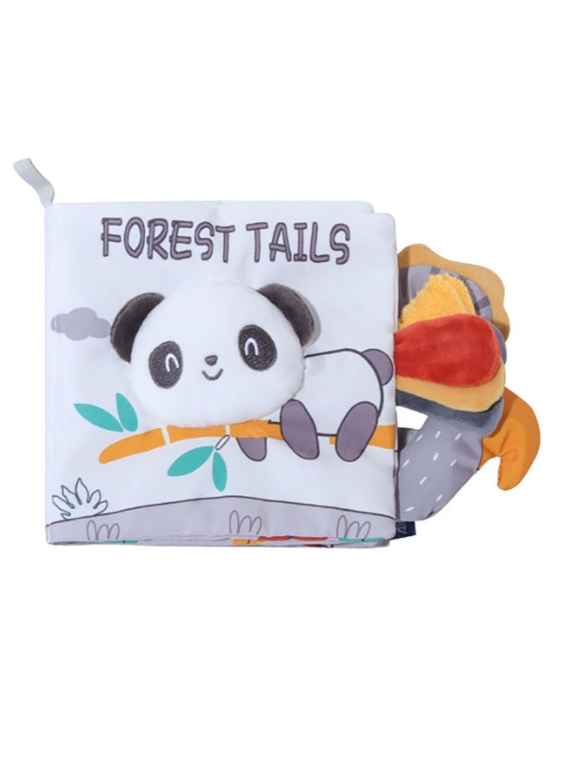 Baby Animal Tail Cloth Book Educational Toy Book Tear-resistant Baby Cloth Book Enlightenment Early Education Toy Book,Panda Tail