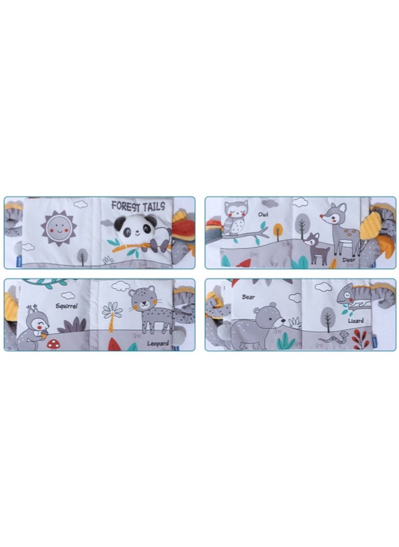 Baby Animal Tail Cloth Book Educational Toy Book Tear-resistant Baby Cloth Book Enlightenment Early Education Toy Book,Panda Tail
