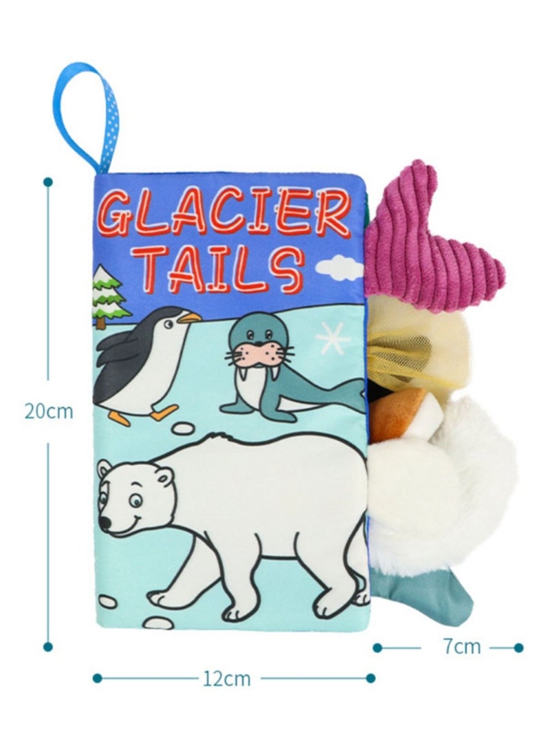 Baby Animal Tail Cloth Book Educational Toy Book Tear-resistant Baby Cloth Book Enlightenment Early Education Toy Book,Ocean