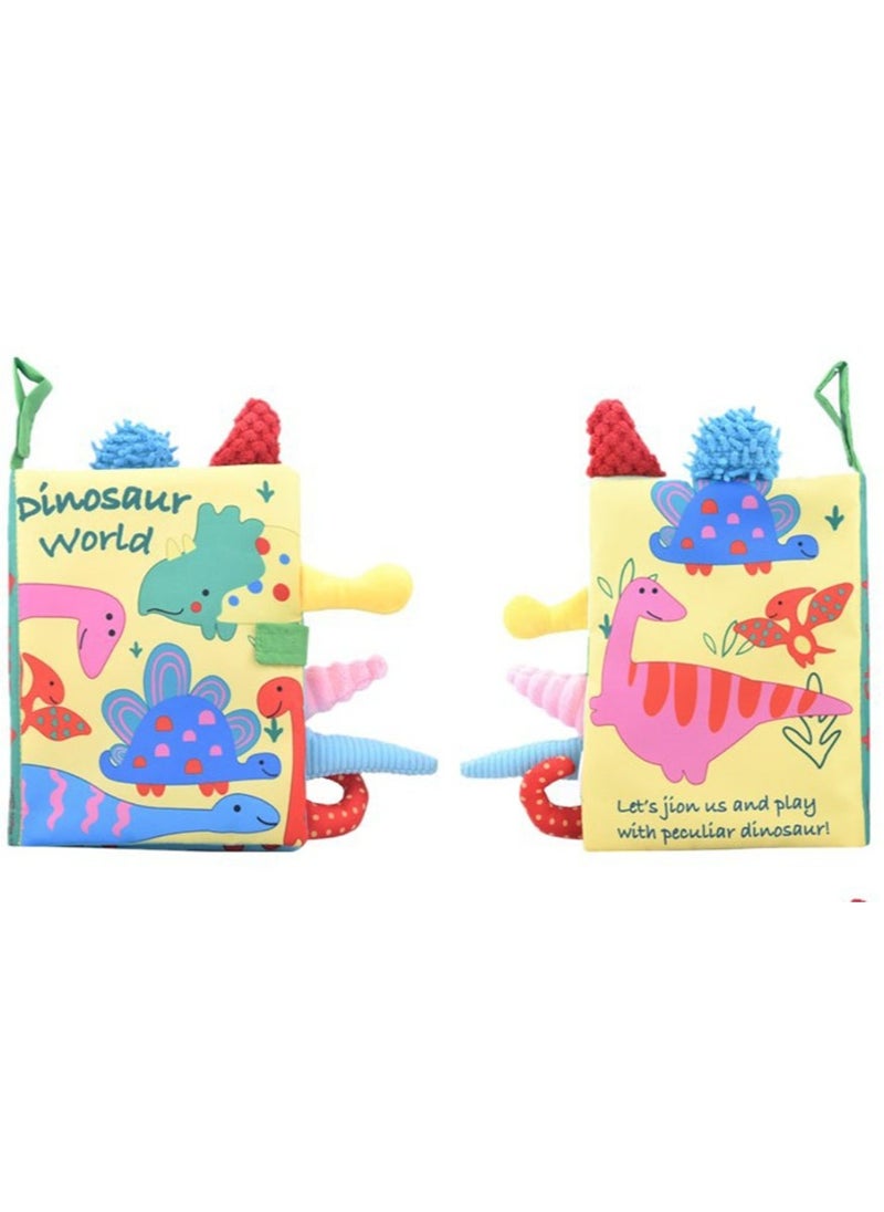 Baby Animal Tail Cloth Book Educational Toy Book Tear-resistant Baby Cloth Book Enlightenment Early Education Toy Book,Dinosaur Tail