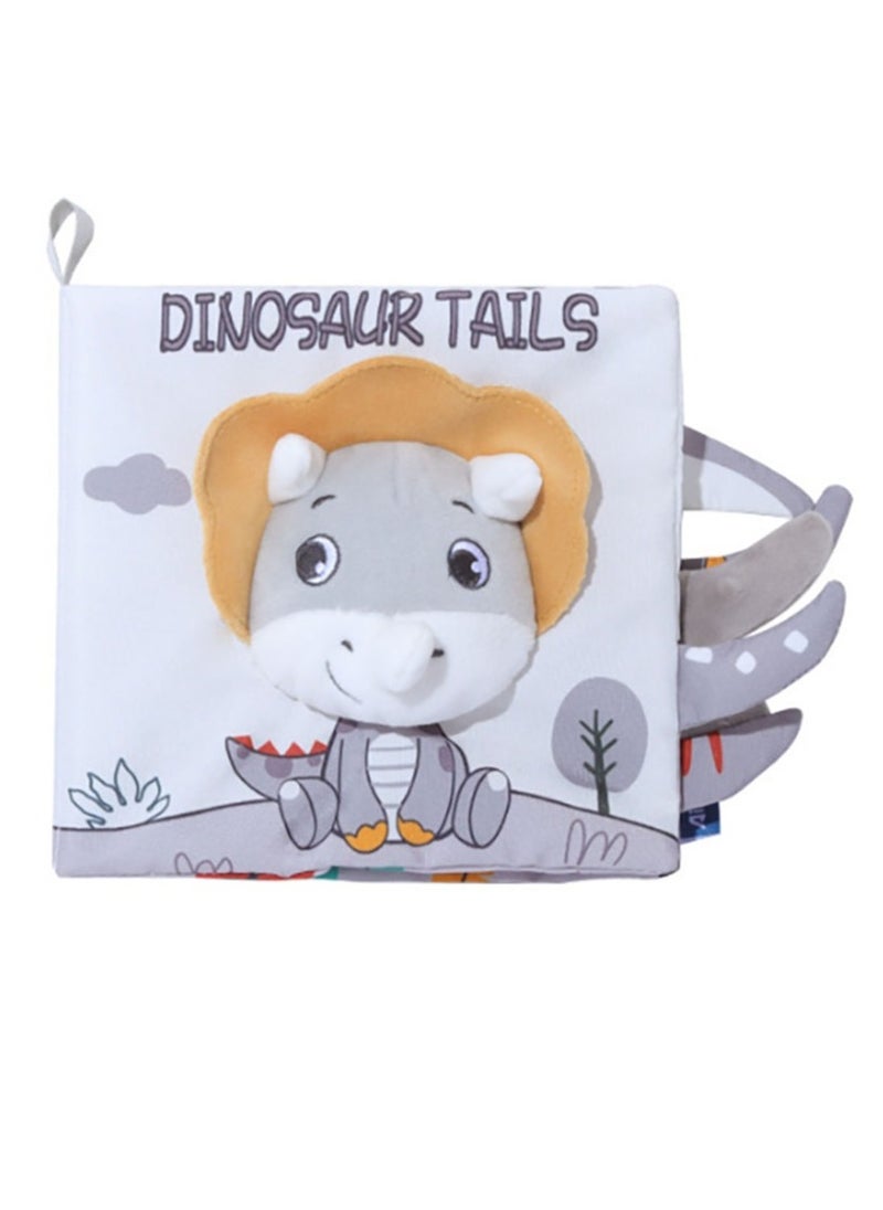 Baby Animal Tail Cloth Book Educational Toy Book Tear-resistant Baby Cloth Book Enlightenment Early Education Toy Book,Nordic Style Dinosaur Tail