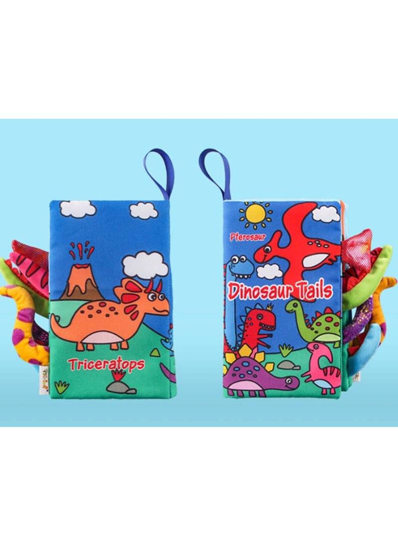 Baby Animal Tail Cloth Book Educational Toy Book Tear-resistant Baby Cloth Book Enlightenment Early Education Toy Book,Dinosaur