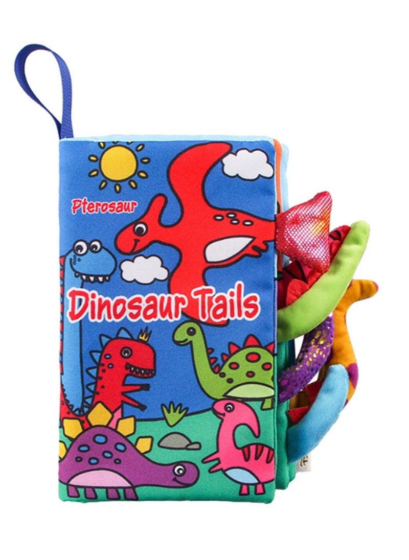 Baby Animal Tail Cloth Book Educational Toy Book Tear-resistant Baby Cloth Book Enlightenment Early Education Toy Book,Dinosaur