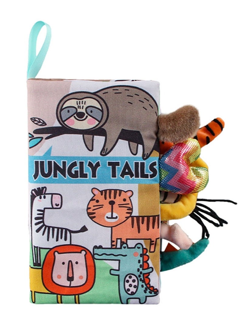 Baby Animal Tail Cloth Book Educational Toy Book Tear-resistant Baby Cloth Book Enlightenment Early Education Toy Book,Raccoon