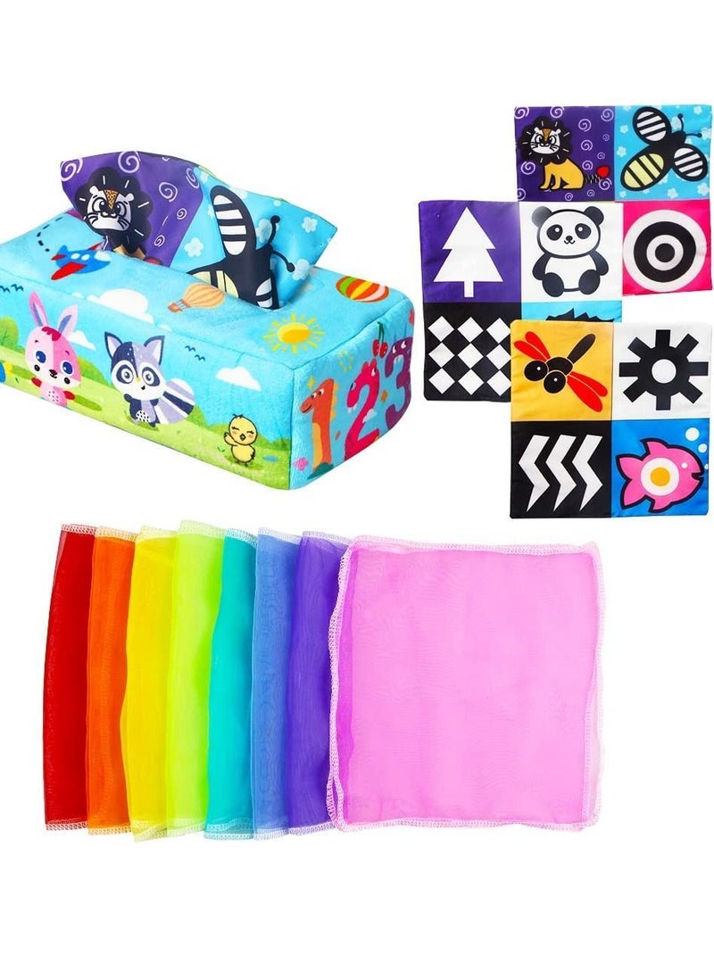 Soft Paper Box Toys, Montessori Intellectual Sensory Soothing Toys Ringing Hands-on Creative for 6-12 Months Girls Boys Baby (Fox)