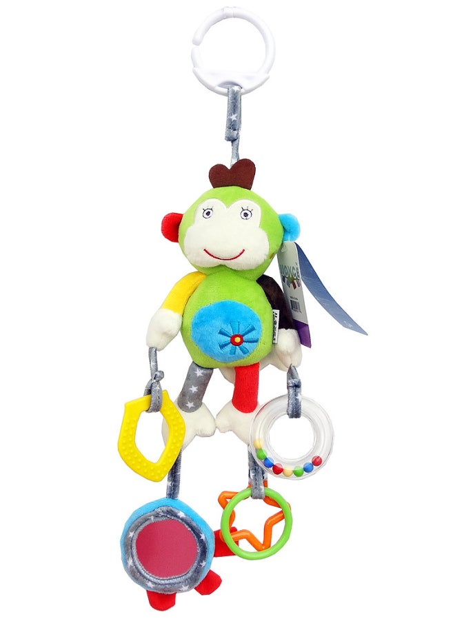 JJOVCE Baby Puzzle Soothing Doll Multifunctional Animal Bed Bell Bed Hanging Cart Pendant Baby Cloth Play Doll-Color:Lion Pendant