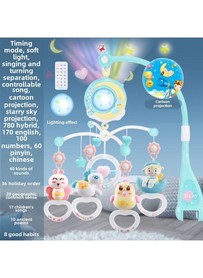 Bed Bell Baby Toy Rotatable Music Bed Hanging Pendant 0-1 Years Old To 3-6 Months Baby Bedside Rattle-Color:Duckling Bed Bell Pink Battery Version