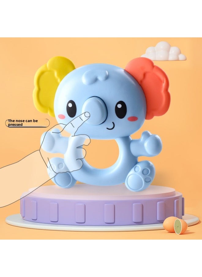 Newborn Children's Hand Rattle Baby Toy Puzzle Early Education Grasping Baby's Bite Glue Rattle Puzzle Set-Color:Tooth Glue Rattle 9-piece Set [cartoon Storage Box]]