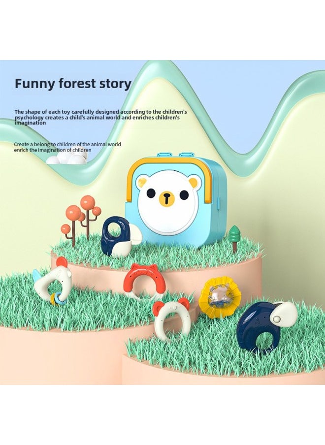 Children's Baby Rattle Hand-held Music Soothing Toys Baby Bite Boiled Molar Gum Hand Rattle Wholesale-Color:6-Piece Set (box Without Sound And Light)