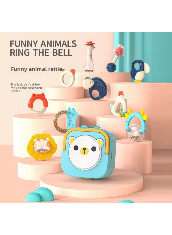 Children's Baby Rattle Hand-held Music Soothing Toys Baby Bite Boiled Molar Gum Hand Rattle Wholesale-Color:6-Piece Set (box Without Sound And Light)
