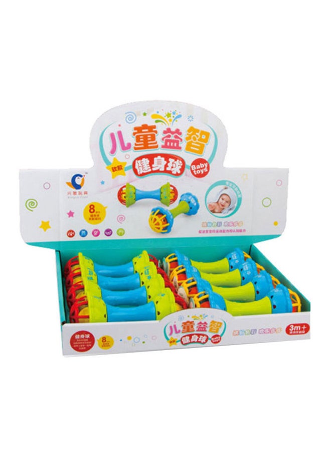Display Box Infant Rattle Soothing Toy Cartoon Animal Hand Ball Soft Rubber Fitness Ball Double-headed Rattle-Color:511 Animal Rattle (9 Pack)