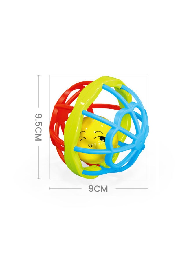 Display Box Infant Rattle Soothing Toy Cartoon Animal Hand Ball Soft Rubber Fitness Ball Double-headed Rattle-Color:511 Animal Rattle (9 Pack)