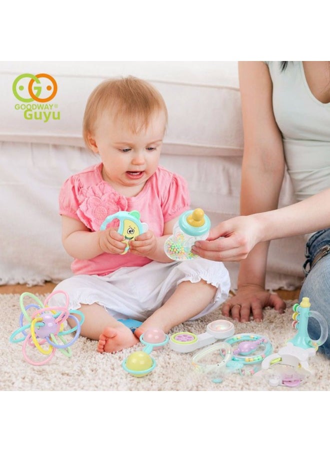 Gu Yu Baby Toys Boiled Rattle Baby Educational Newborn Teether Hand Rattle-Color:3610