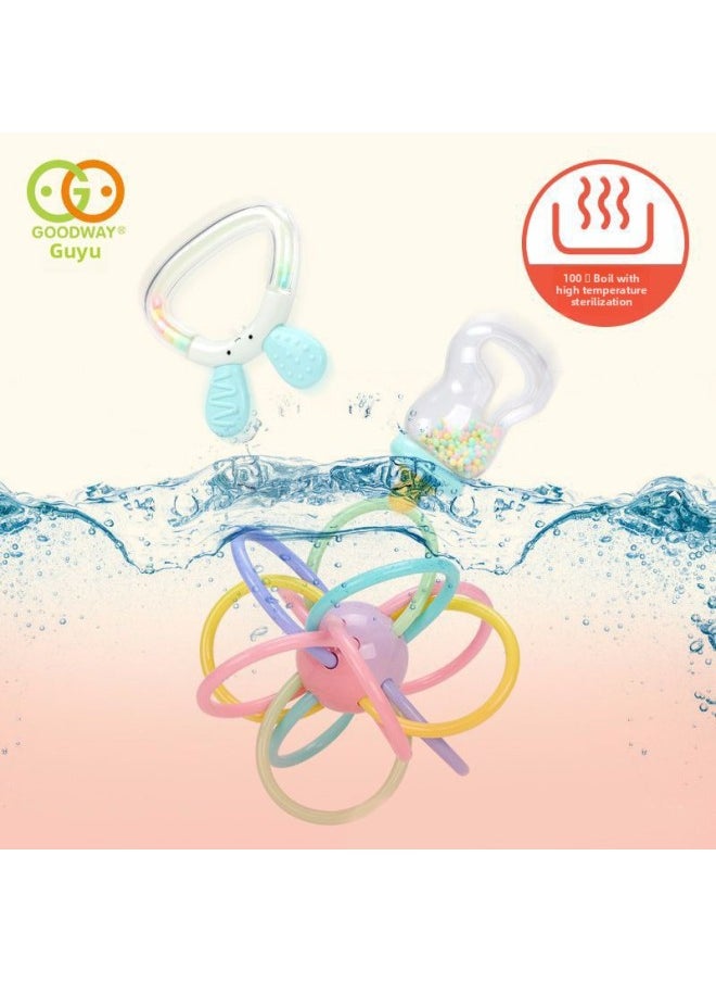 Gu Yu Baby Toys Boiled Rattle Baby Educational Newborn Teether Hand Rattle-Color:3610