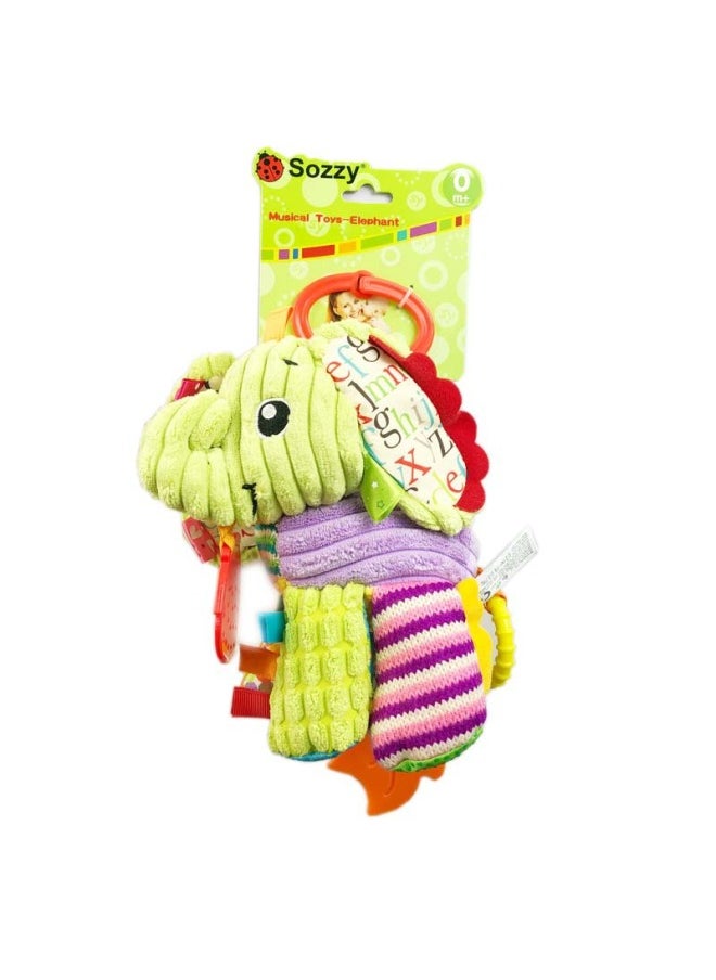 Sozzy Animal Baby Crib Trailer Hanging Music Box Baby Bell Holding Doll Baby Plush Toy Wholesale-Color:Sozy Bell Lion