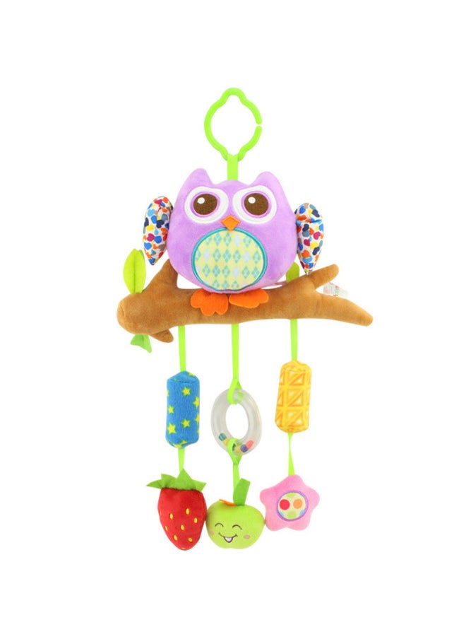 Baby Plush Toy Lathe Hanging Belt Rattle Bells BBS Wind Chimes Baby Toys-Color:Purple Owl