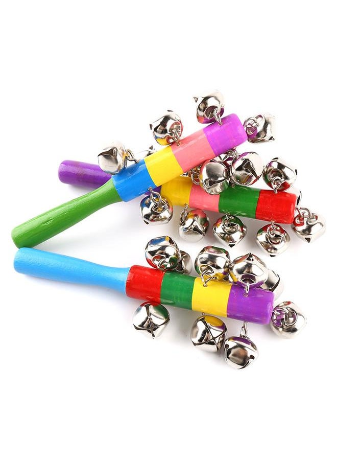 3Pcs Christmas Hand Jingle Bells Toys Rainbow Percussion Shaker Rattle Musical Rhythm Early Educational
