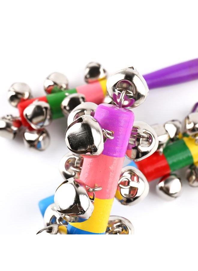 3Pcs Christmas Hand Jingle Bells Toys Rainbow Percussion Shaker Rattle Musical Rhythm Early Educational