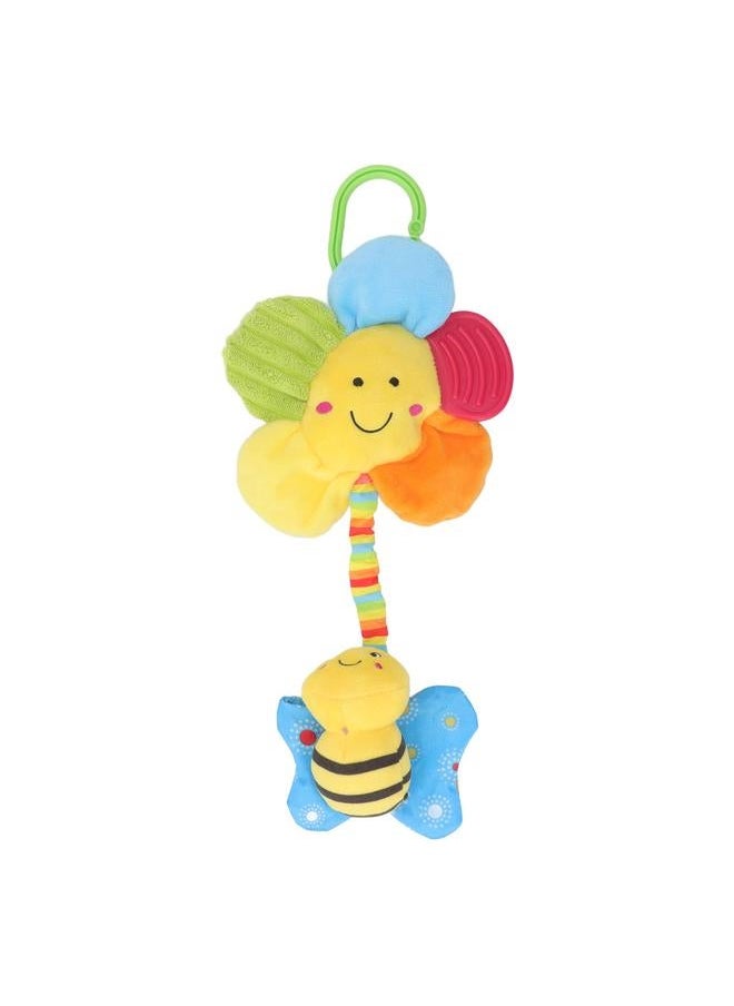 Baby Hanging Musical Toy with Music Box Cute Flower Bell Plush Animal Pull Sensory Toys Type A