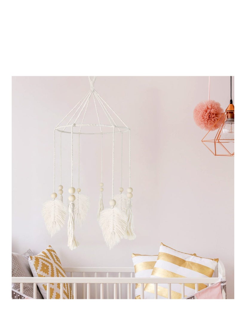 Boho Crib Mobile,Neutral Baby Mobile,Baby Mobile for Crib,Boho Nursery Decor,Handmade Ceiling Decoration