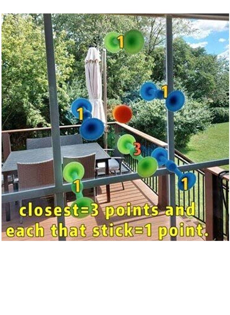 Pop Sucker Toys, Silicone Target Marker and Darts Funny Toy Set, Outdoor Competitive Games, Release Stress Family Interactive for Glass, Metal, Plastic Multiple Surfaces
