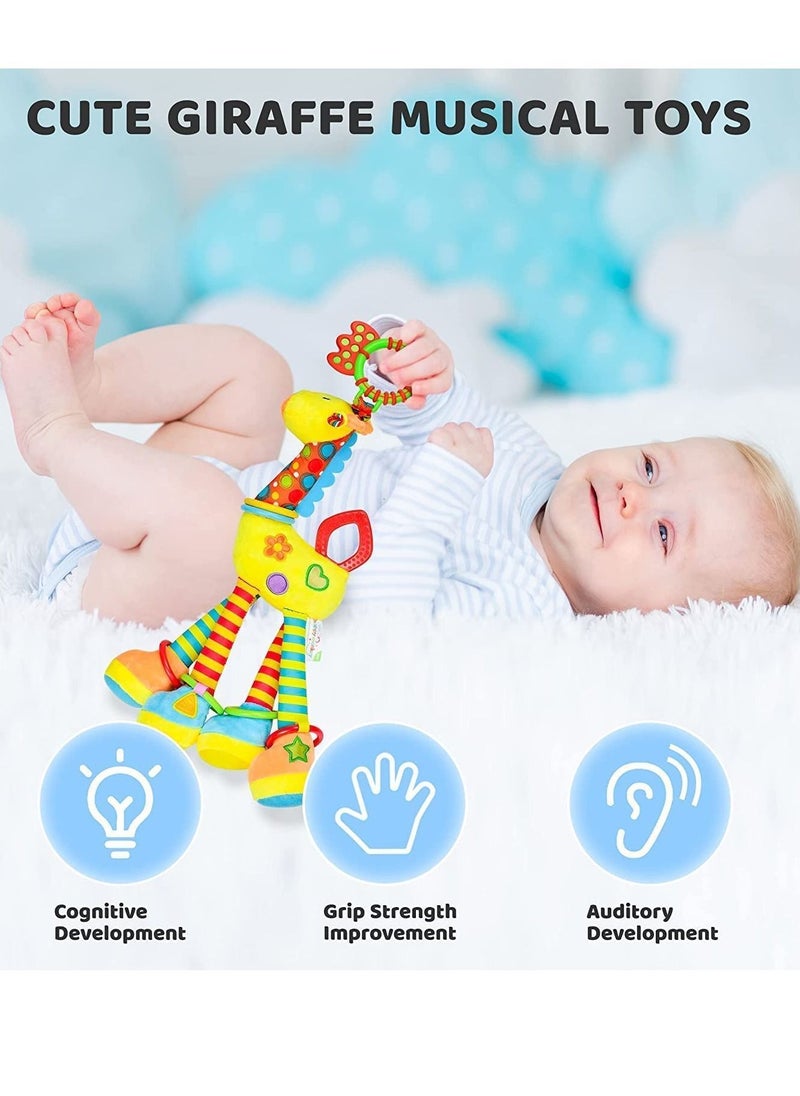 Car Seat Toys, Hanging Baby Stroller Toys Rattles 0-11 Months for Colorful Animal Bell Rattle Infants Sensory Soft Musical Moving Newborn Boys Girls Gifts