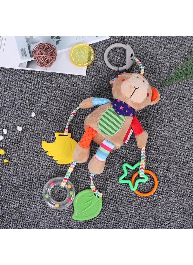 Multi functional Baby Bed Crib Cot Stroller Cartoon Hanging Toy Educational Plush Toy(Monkey)