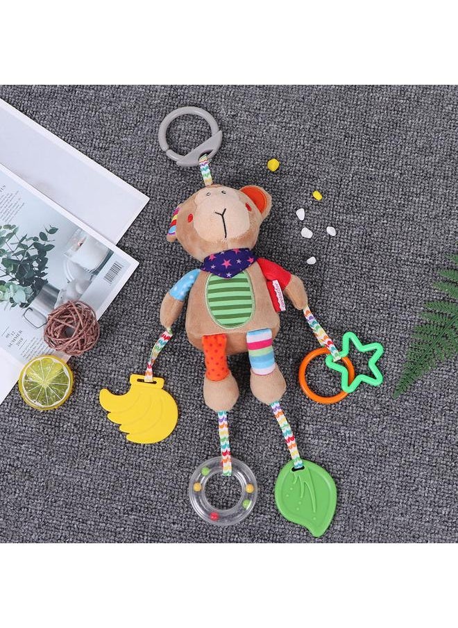Multi functional Baby Bed Crib Cot Stroller Cartoon Hanging Toy Educational Plush Toy(Monkey)