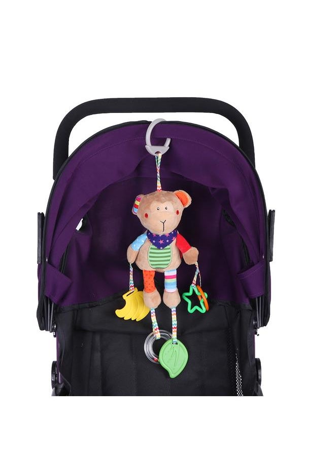 Multi functional Baby Bed Crib Cot Stroller Cartoon Hanging Toy Educational Plush Toy(Monkey)