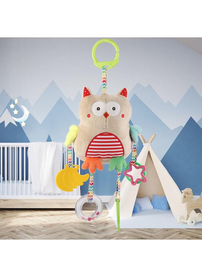 Multi functional Baby Bed Crib Cot Stroller Cartoon Hanging Toy Educational Plush Toy(Owl)